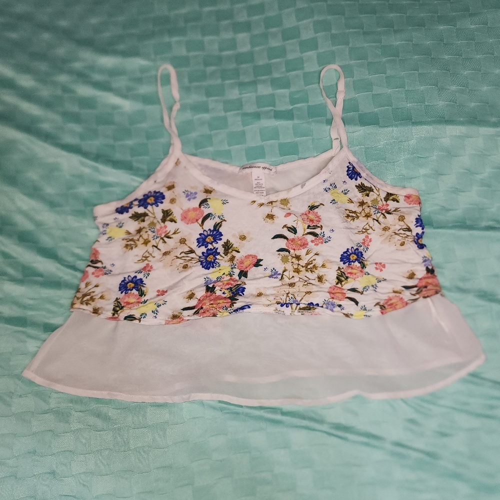 Flowy floral midriff cami - M